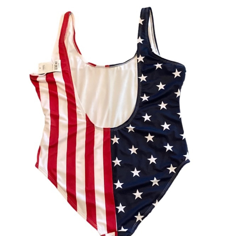 City Streets American Flag One Piece Swimsuit Gem